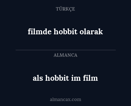 filmde hobbit olarak - als hobbit im film