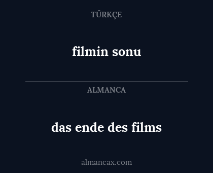 das ende des films - filmin sonu