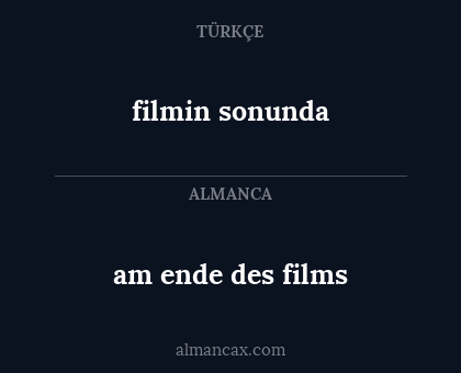 filmin sonunda - am ende des films