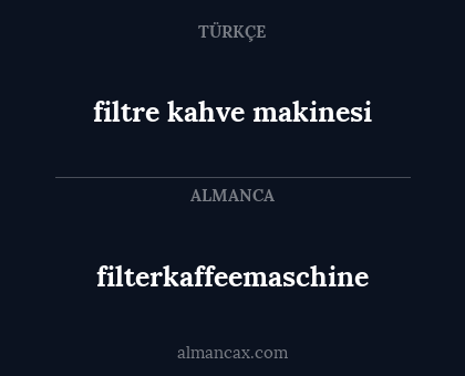 filterkaffeemaschine - filtre kahve makinesi