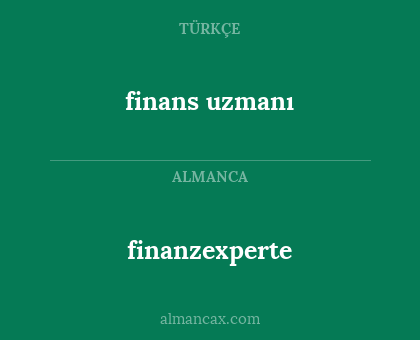 finans uzmanı - finanzexperte