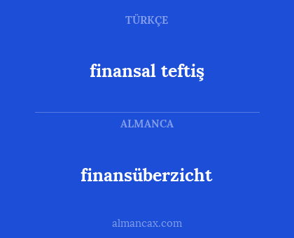finansal teftiş - finansüberzicht