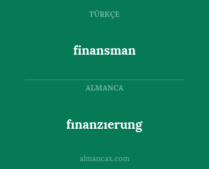 finansman - fınanzıerung