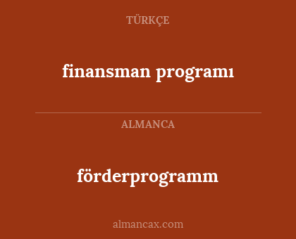 finansman programı - förderprogramm