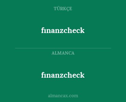fınanzcheck - fınanzcheck