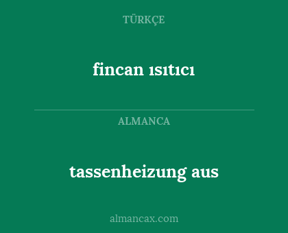 fincan ısıtıcı - tassenheizung aus