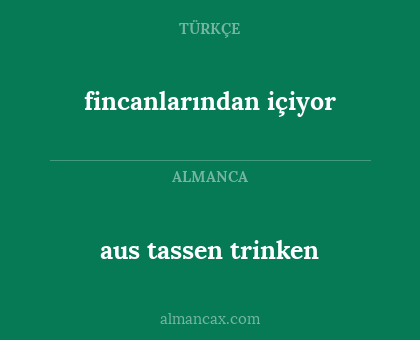 fincanlarından içiyor - aus tassen trinken