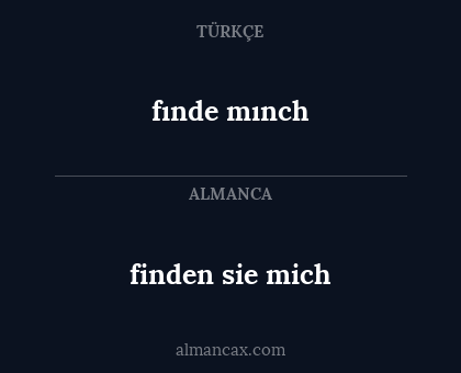 finden sie mich - fınde mınch