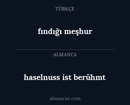 haselnuss ist berühmt - fındığı meşhur