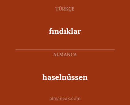 fındıklar - haselnüssen