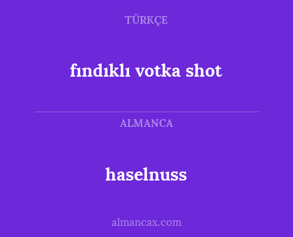 haselnuss - fındıklı votka shot