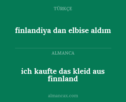 finlandiya dan elbise aldım - ich kaufte das kleid aus finnland