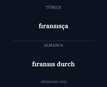 fıransıs durch - fıransısça