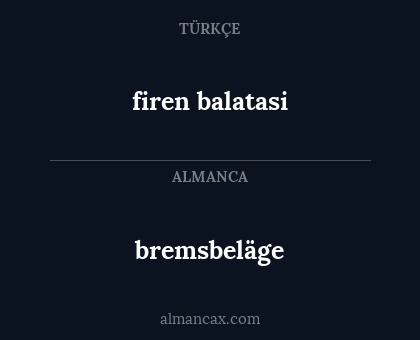 bremsbeläge - firen balatasi