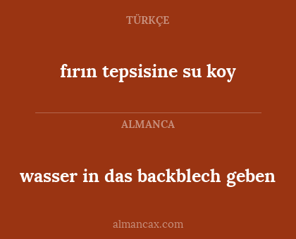 fırın tepsisine su koy - wasser in das backblech geben