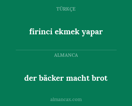 der bäcker macht brot - firinci ekmek yapar