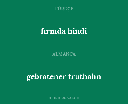 gebratener truthahn - fırında hindi