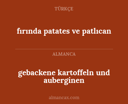 gebackene kartoffeln und auberginen - fırında patates ve patlıcan