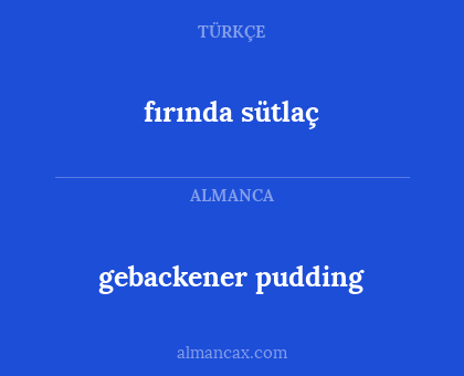 gebackener pudding - fırında sütlaç