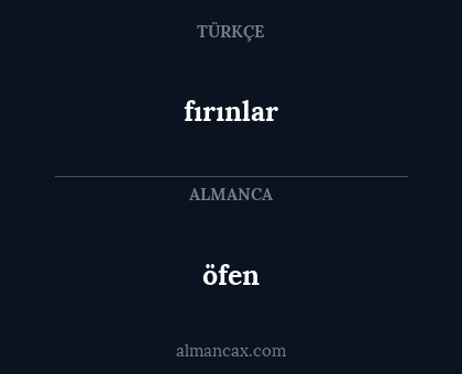 fırınlar - öfen