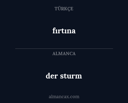 der sturm - fırtına