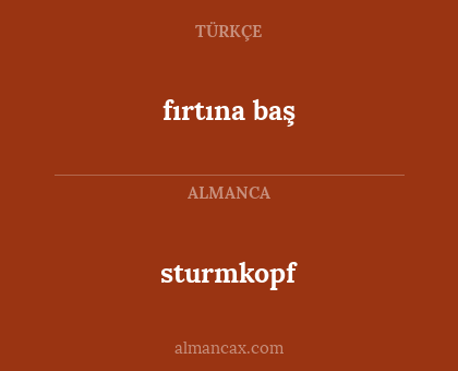 sturmkopf - fırtına baş