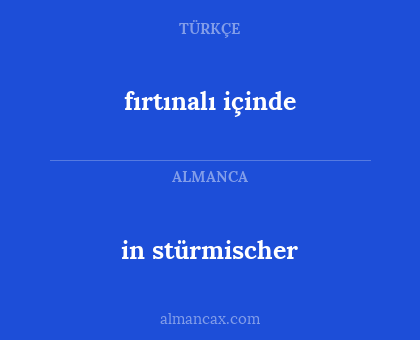 fırtınalı içinde - in stürmischer