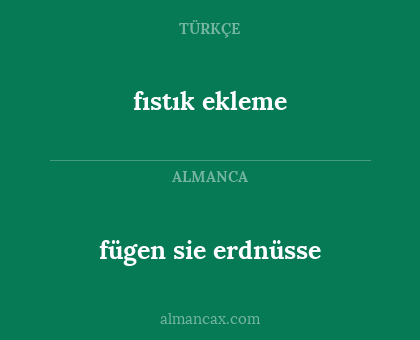 fıstık ekleme - fügen sie erdnüsse
