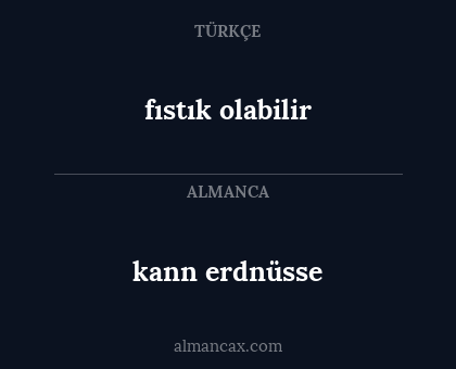 kann erdnüsse - fıstık olabilir