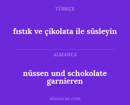 fıstık ve çikolata ile süsleyin - nüssen und schokolate garnieren