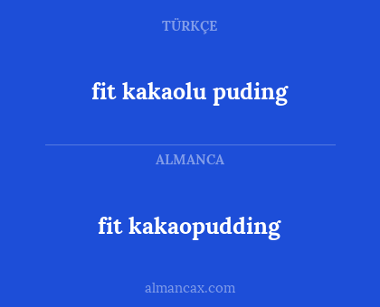 fit kakaopudding - fit kakaolu puding