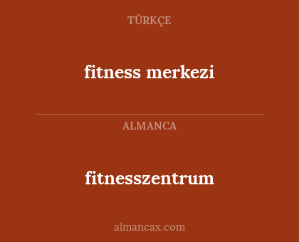 fitness merkezi - fitnesszentrum