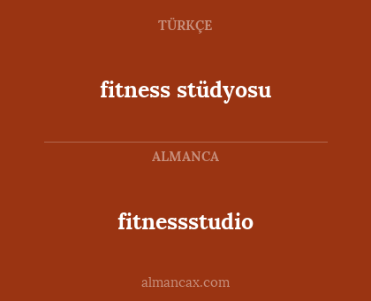 fitnessstudio - fitness stüdyosu