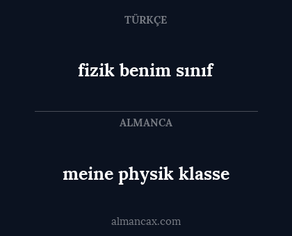 fizik benim sınıf - meine physik klasse