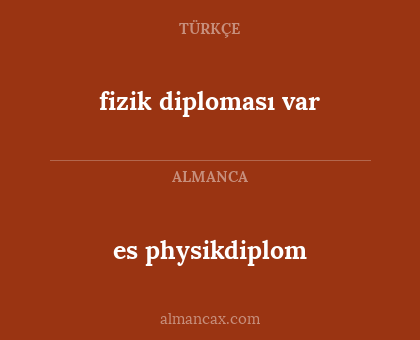 es physikdiplom - fizik diploması var