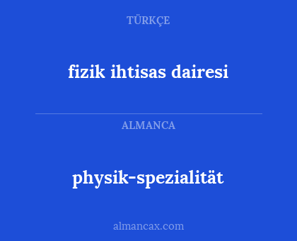 physik-spezialität - fizik ihtisas dairesi