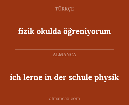 fizik okulda öğreniyorum - ich lerne in der schule physik