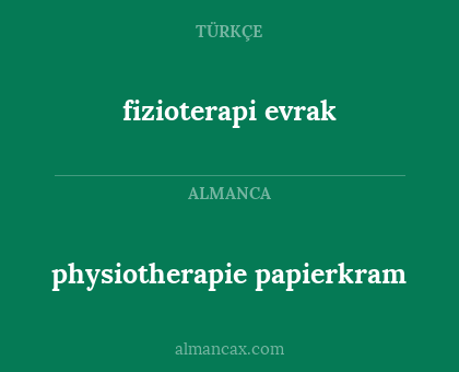 physiotherapie papierkram - fizioterapi evrak
