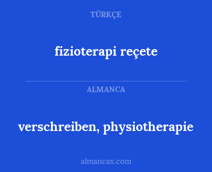 verschreiben, physiotherapie - fizioterapi reçete