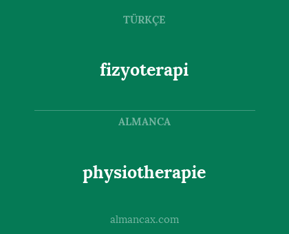 physiotherapie - fizyoterapi