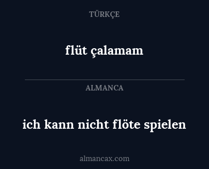 flüt çalamam - ich kann nicht flöte spielen