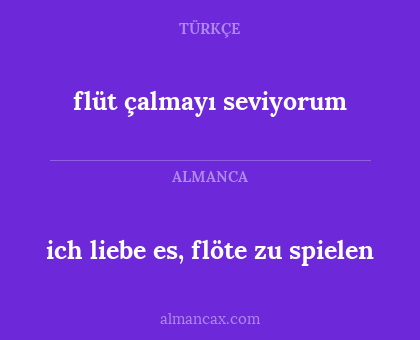 ich liebe es, flöte zu spielen - flüt çalmayı seviyorum
