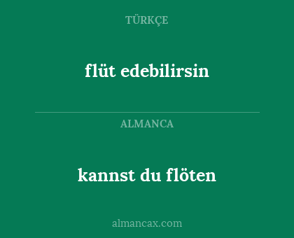 kannst du flöten - flüt edebilirsin