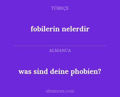 was sind deine phobien? - fobilerin nelerdir