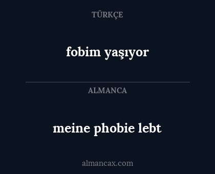 meine phobie lebt - fobim yaşıyor