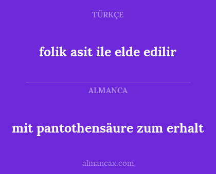 mit pantothensäure zum erhalt - folik asit ile elde edilir