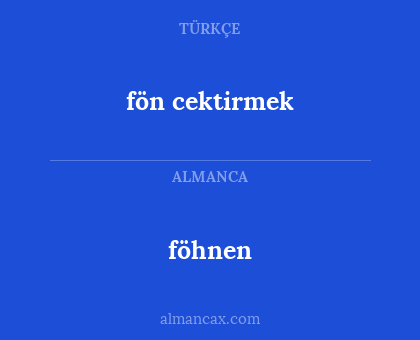 föhnen - fön cektirmek
