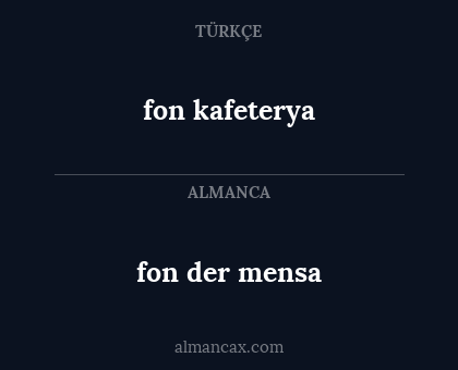 fon kafeterya - fon der mensa