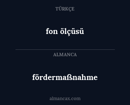 fördermaßnahme - fon ölçüsü