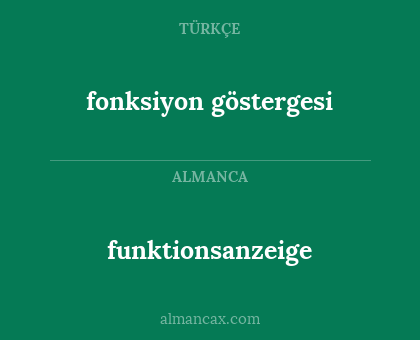 funktionsanzeige - fonksiyon göstergesi